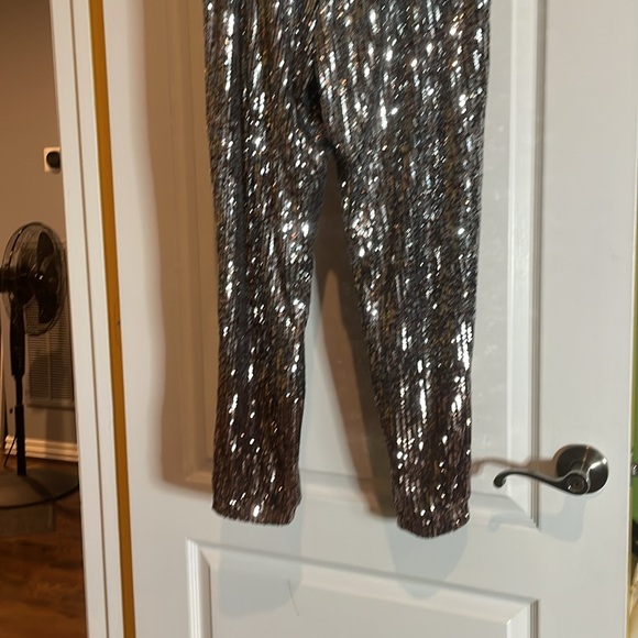 💥🌟Sparkle, ombre silver-rose joggers size large waist 15 inseam 26⭐️💥⚡️ - Picture 5 of 6